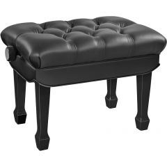 K&M 13968 Banquette hydraulique noir brillant, assise cuir véritable - Vue 1